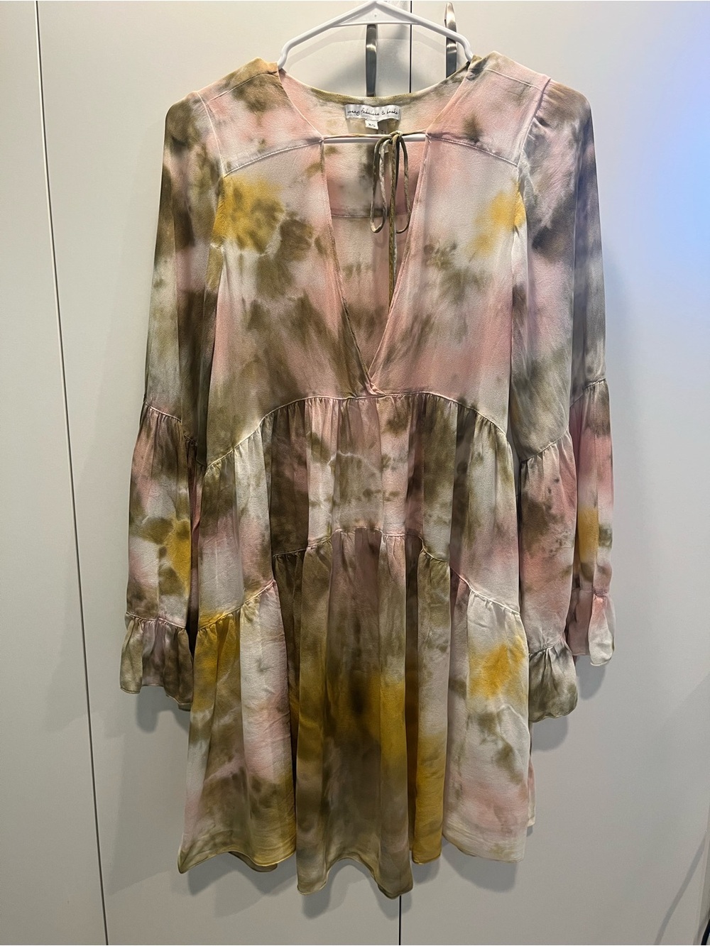 Young Fabulous & Broke Pink, Olive & Mustard Tie-Dye Top